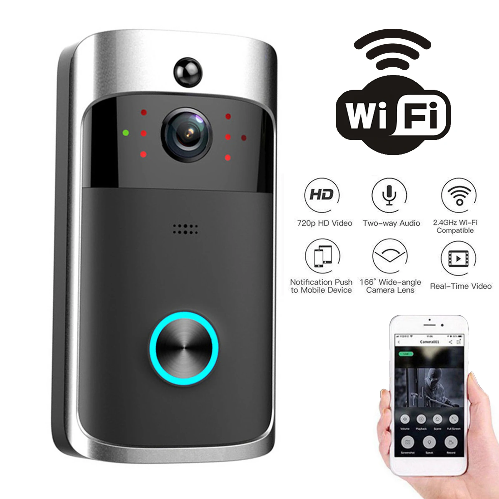 2026 NEW V5 Video Door Bell Wi - Home Security Doorbell Camera 评论和价格