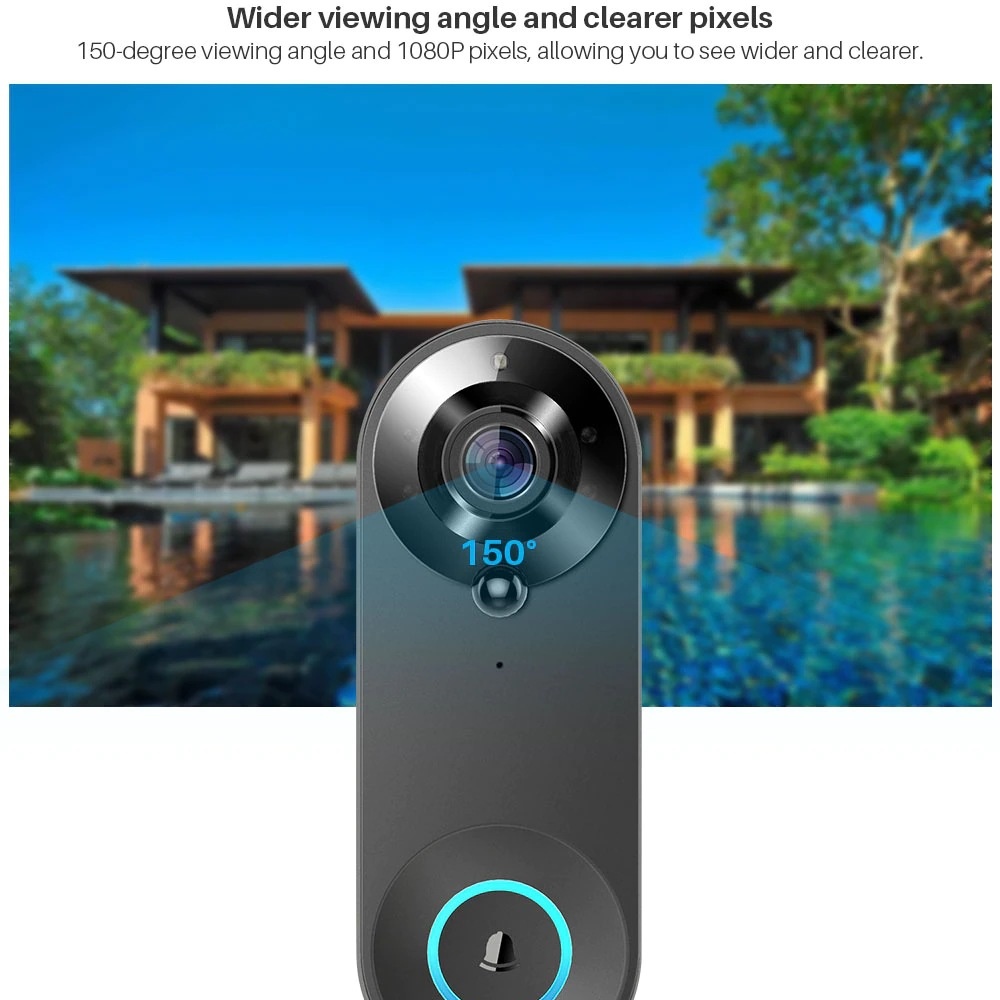 Tuya 1080P Wireless WIFI Doorb - Home Security Doorbell Camera 评论和价格