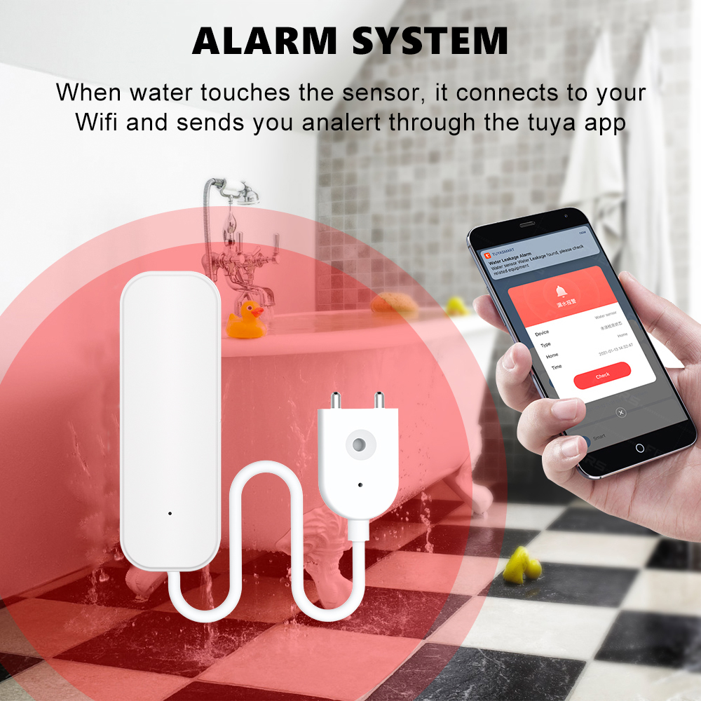 WiFi/Zigbee Water Sensor Tuya  - Home Security Services 评论和价格