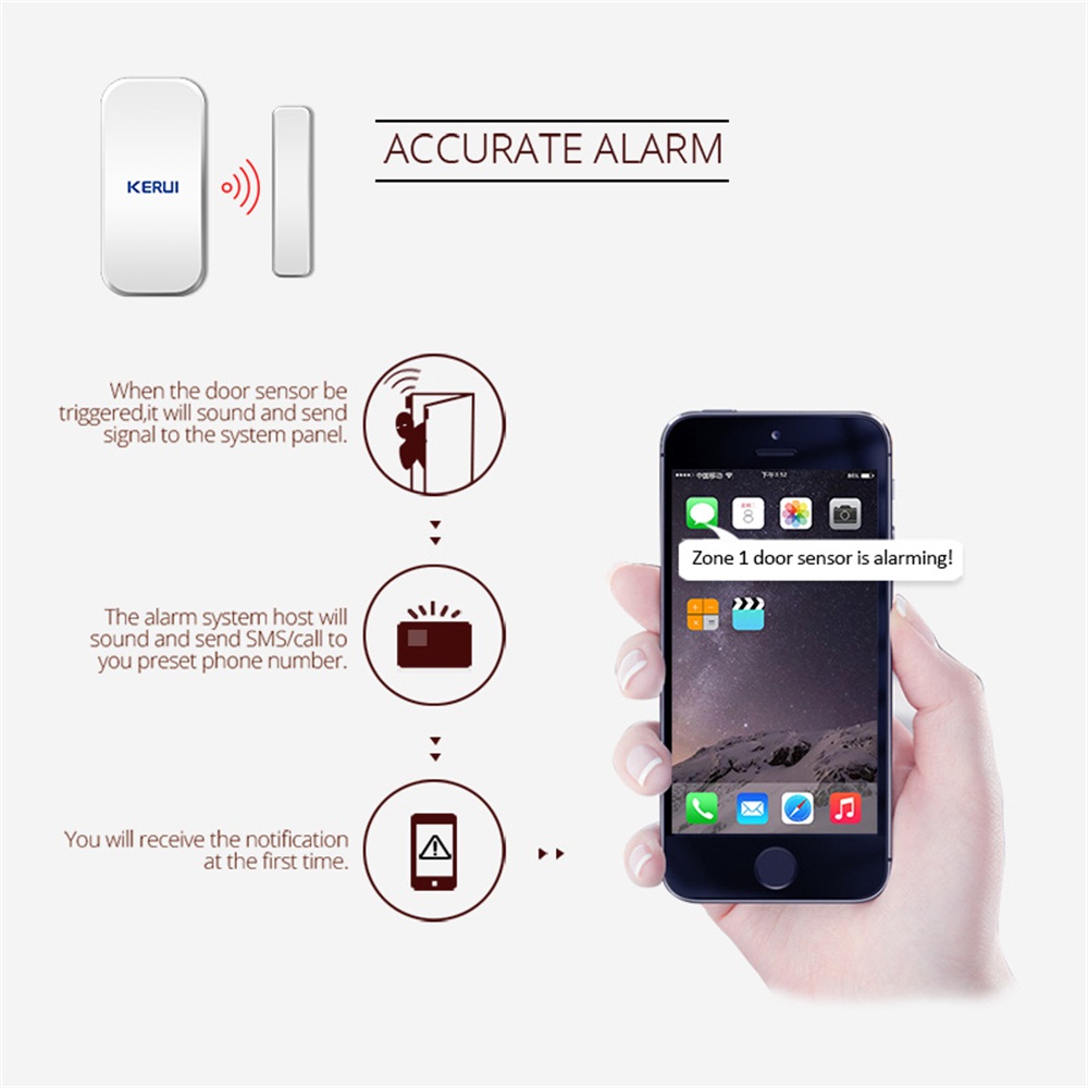 KERUI D025 433MHz Wireless Win - Home Security Equipment 评论和价格