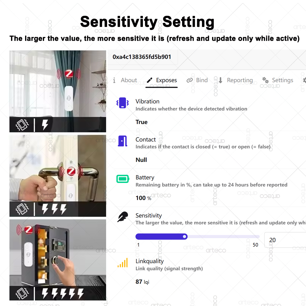 ZigBee Smart Vibration Sensor  - Home Security Tools 评论和价格