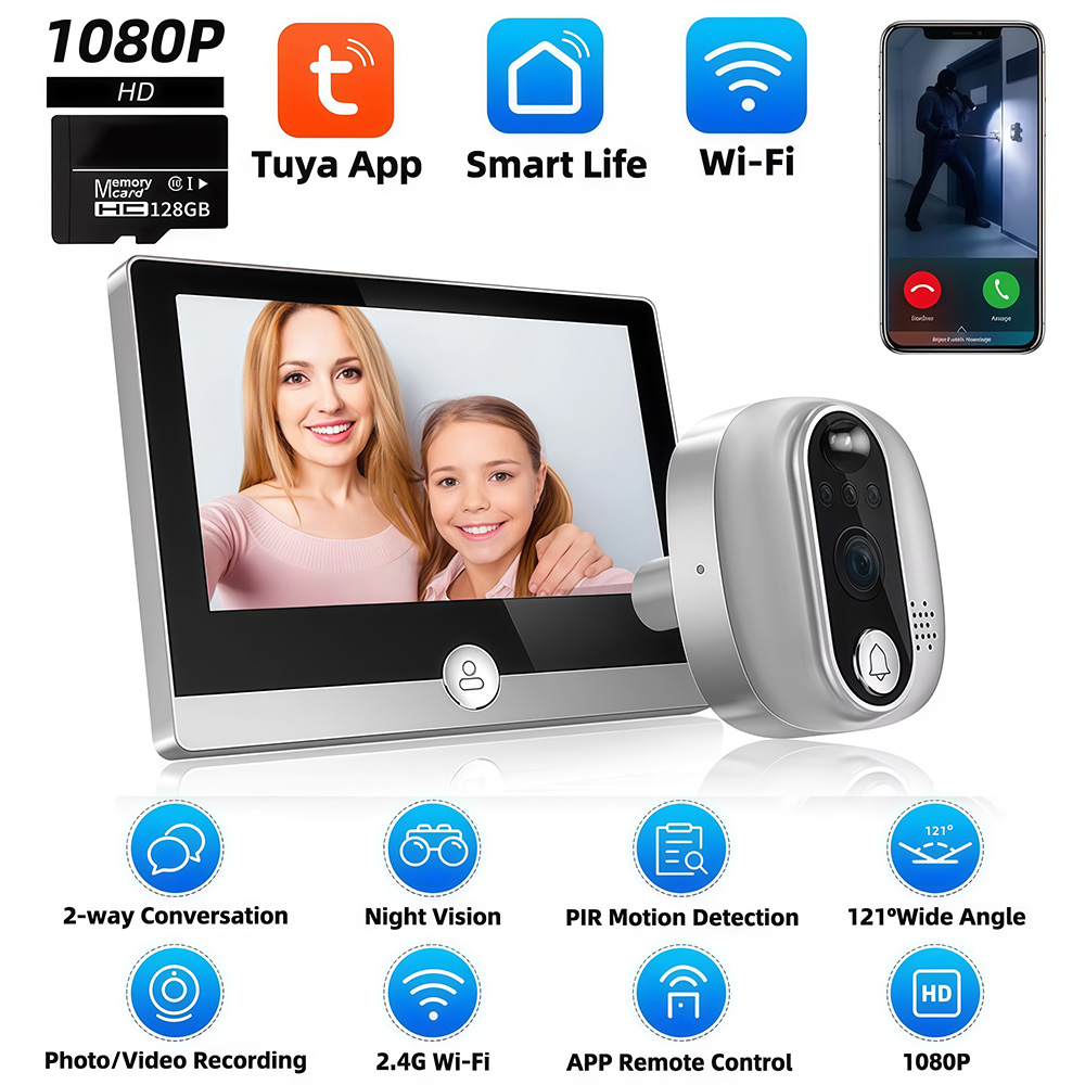 Tuya 1080P WiFi Door Bell Came - Home Security Doorbell Camera 评论和价格