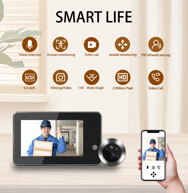 4.3inch Tuya Smartlife WiFi Do - Home Security Doorbell Camera 评论和价格