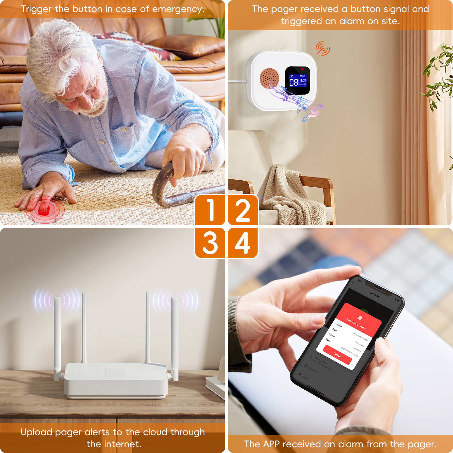 Emergency Call Button for Seni - Home Security Equipment 评论和价格