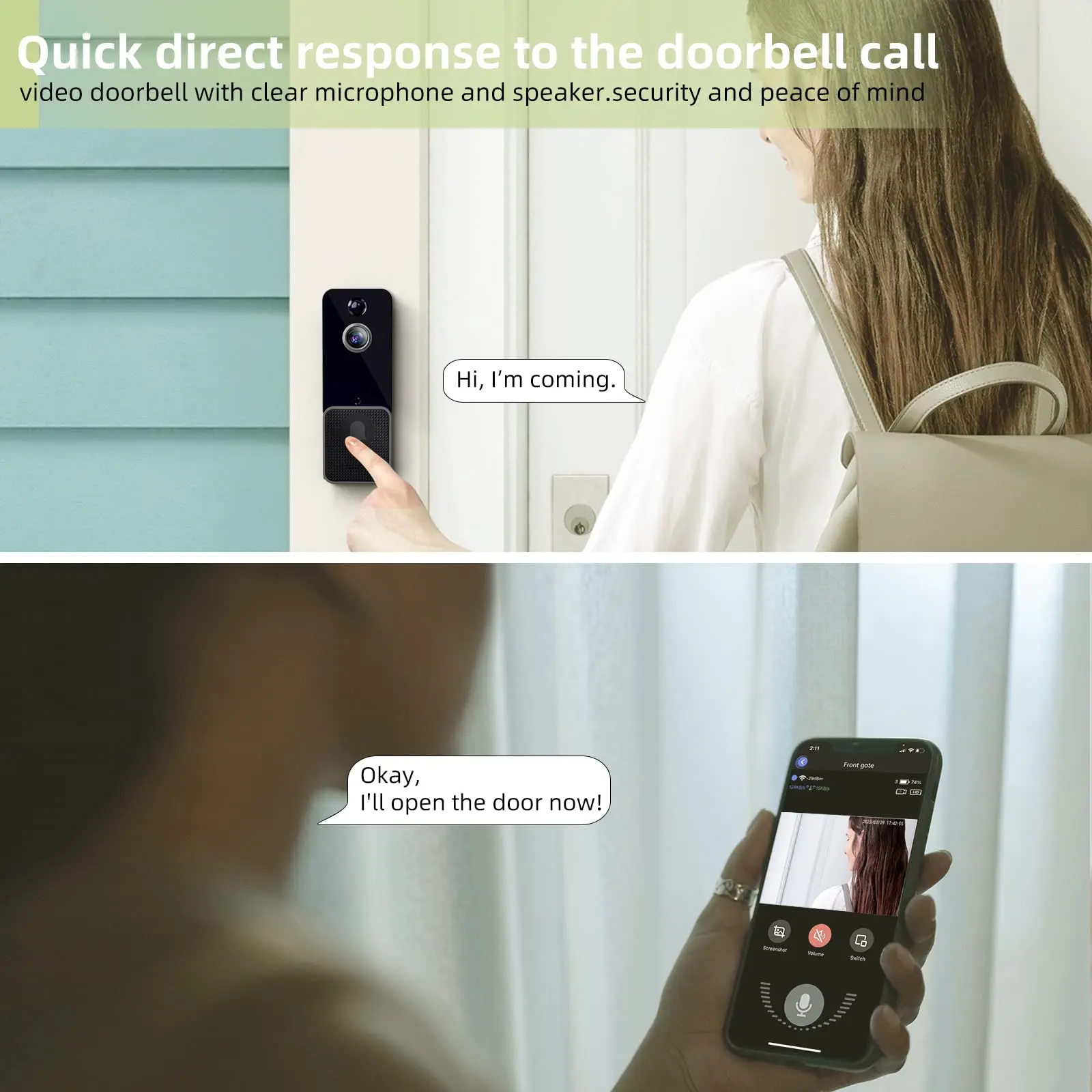 Wireless WiFi Video Doorbell C - Home Security Doorbell Camera 评论和价格
