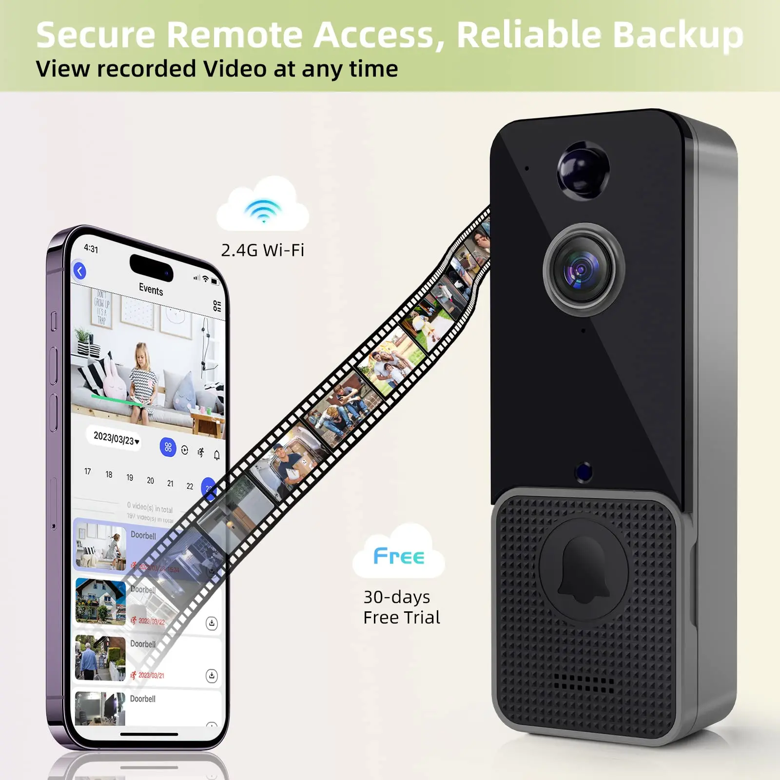 Wireless WiFi Video Doorbell C - Home Security Doorbell Camera 评论和价格