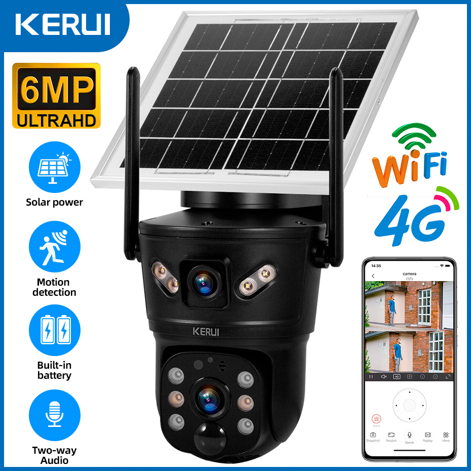 KERUI Outdoor 6MP Solar Camera - Home Security Services 评论和价格