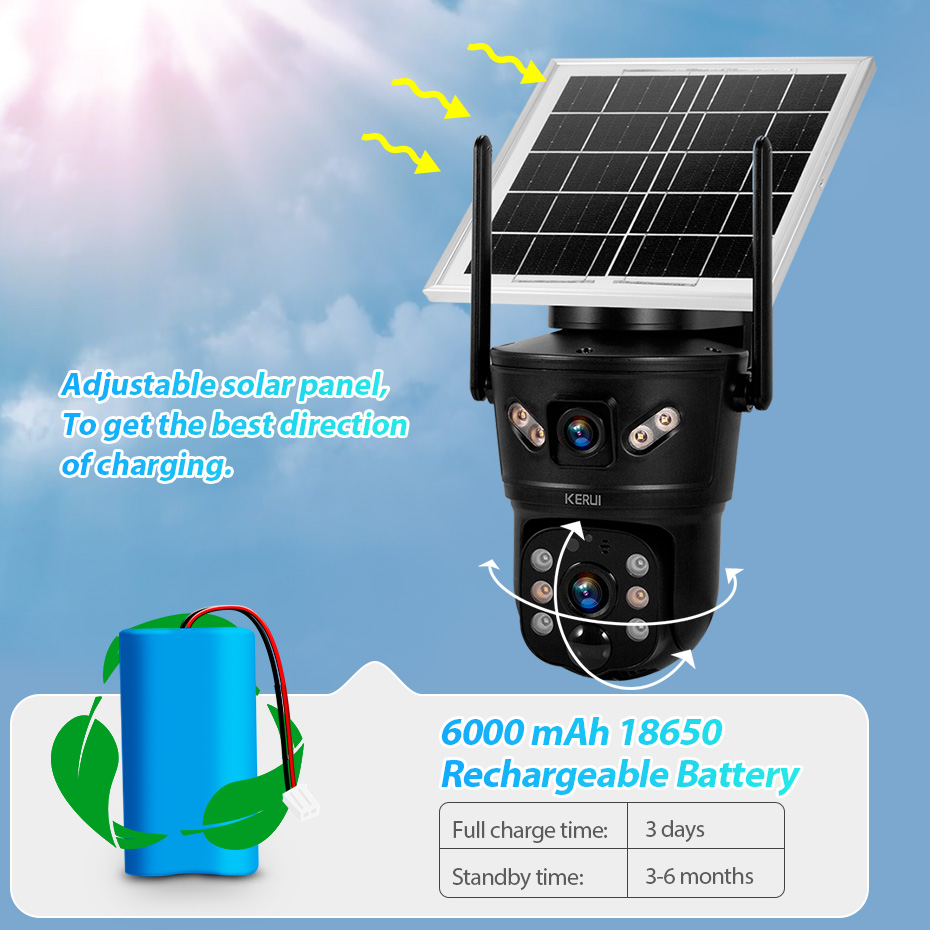KERUI Outdoor 6MP Solar Camera - Home Security Services 评论和价格
