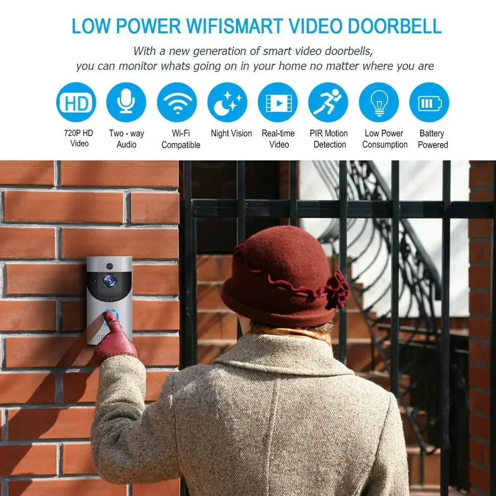 720P HD Smart Home Wireless WI - Home Security Doorbell Camera 评论和价格