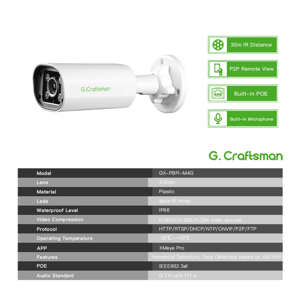 C GC PB 4MP POE IP Camera,Buil - Home Security Services 评论和价格
