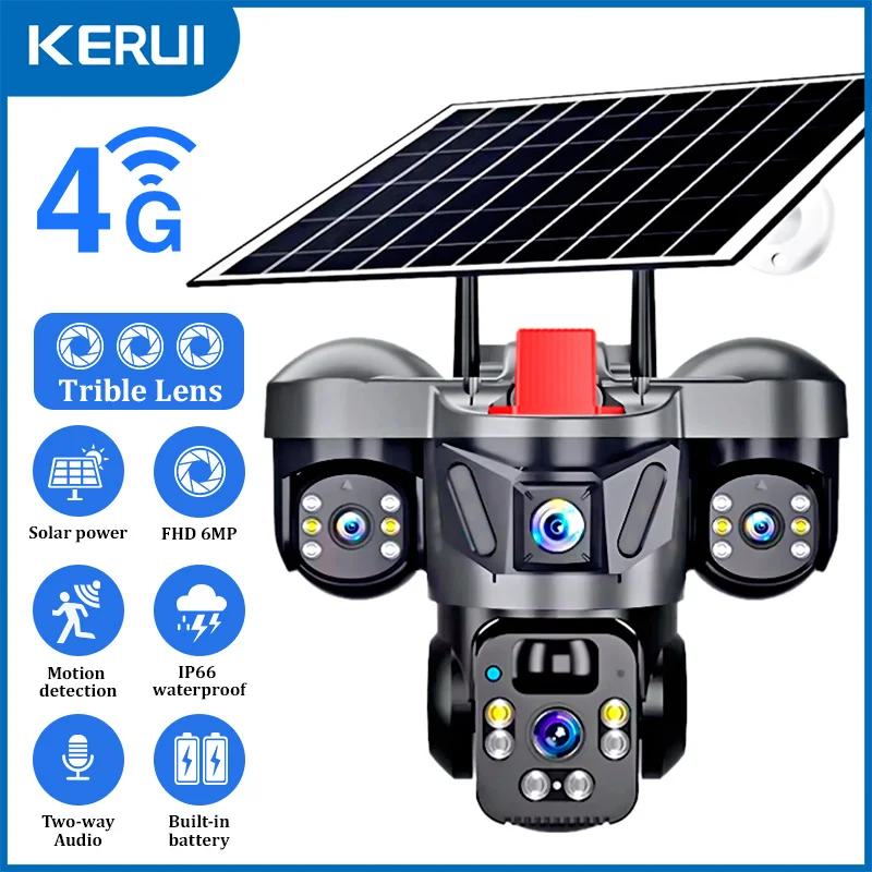 KERUI Outdoor PTZ 6MP 4G SIM W - Home Security Services 评论和价格