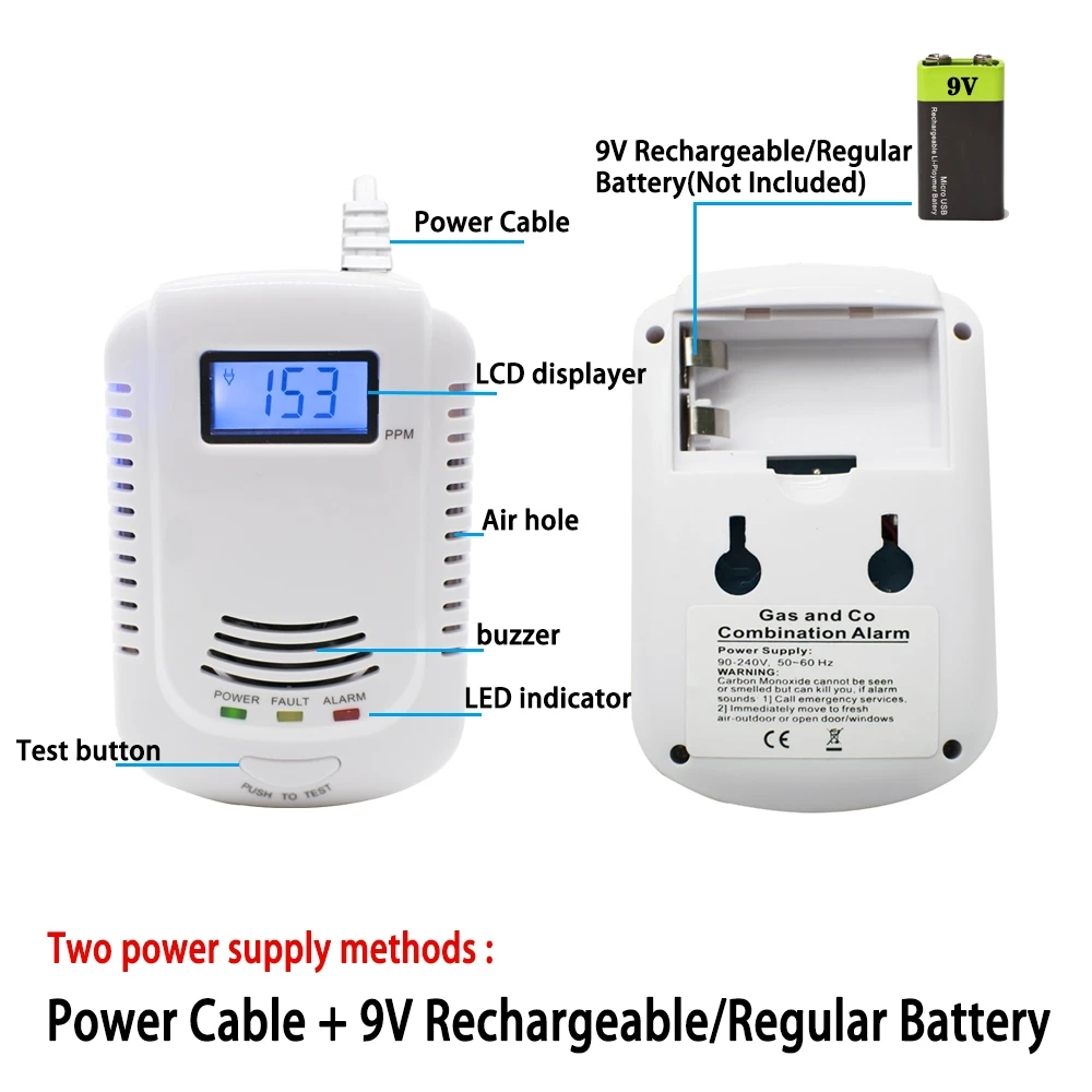 New CO Leak Detector 2-in-1 Ca - Home Security Tools 评论和价格